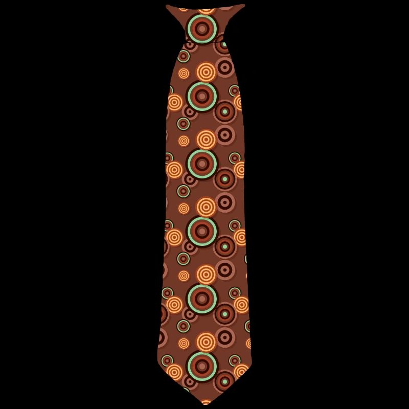Cravate motif cercles marron beige