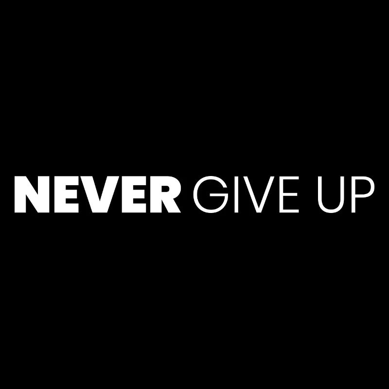 never give up blanc