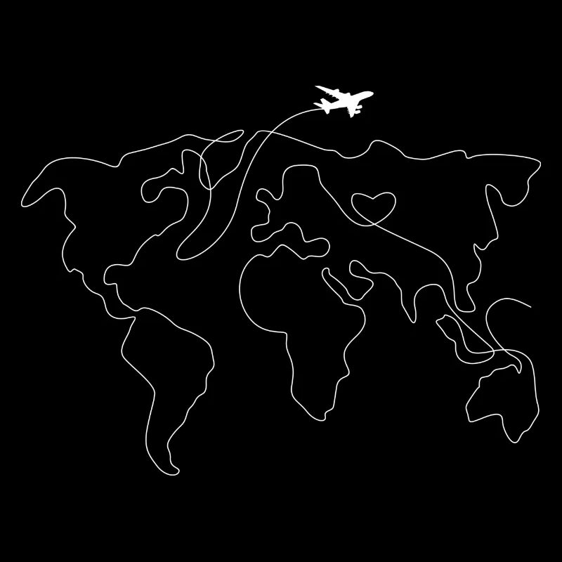 World Line Map Heart Flight