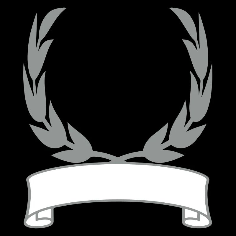 write blank space emblem laurel wreath banner desi