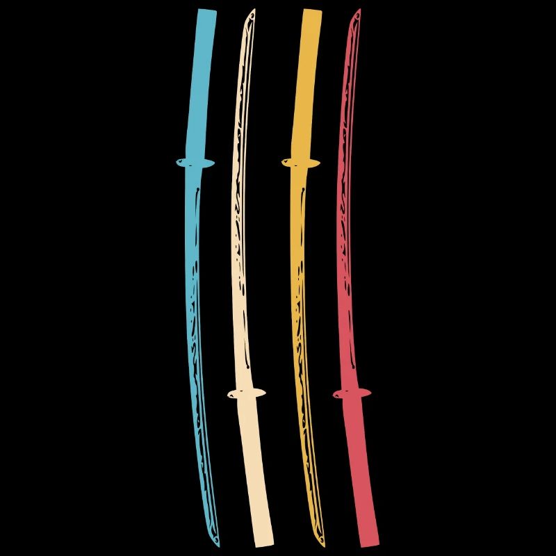 Samurai Japan Katana Ninja Sword retro vector 5