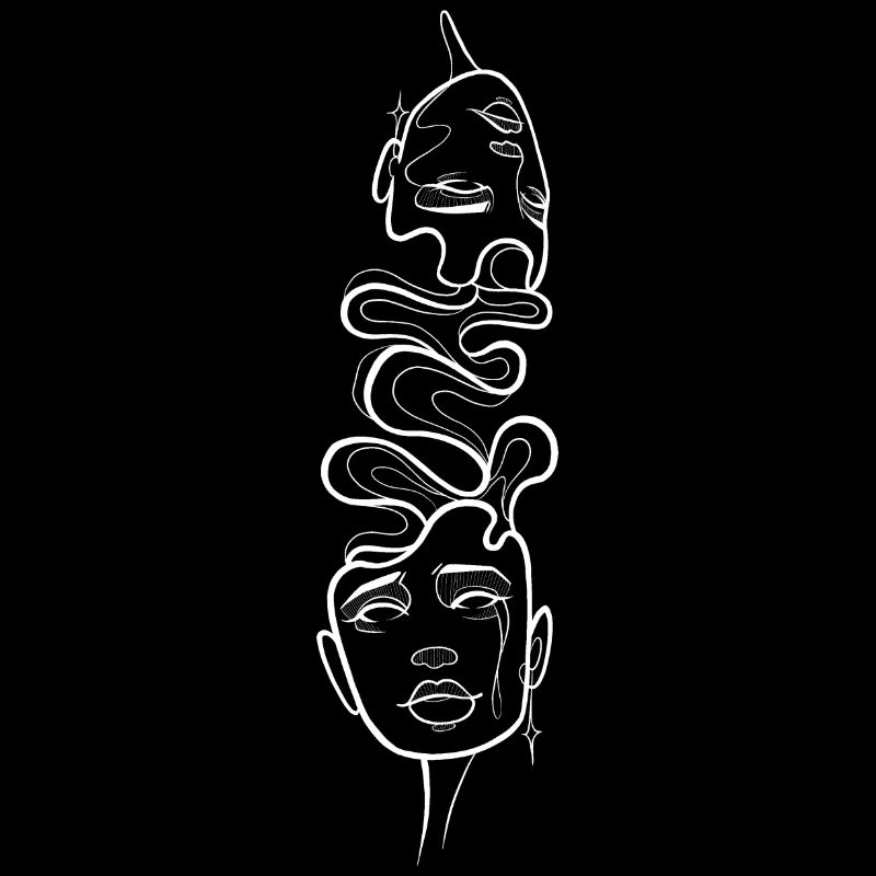 Double visage line art