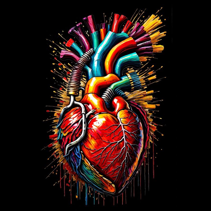 Lebendige Anatomie: Farbenfrohes Herz