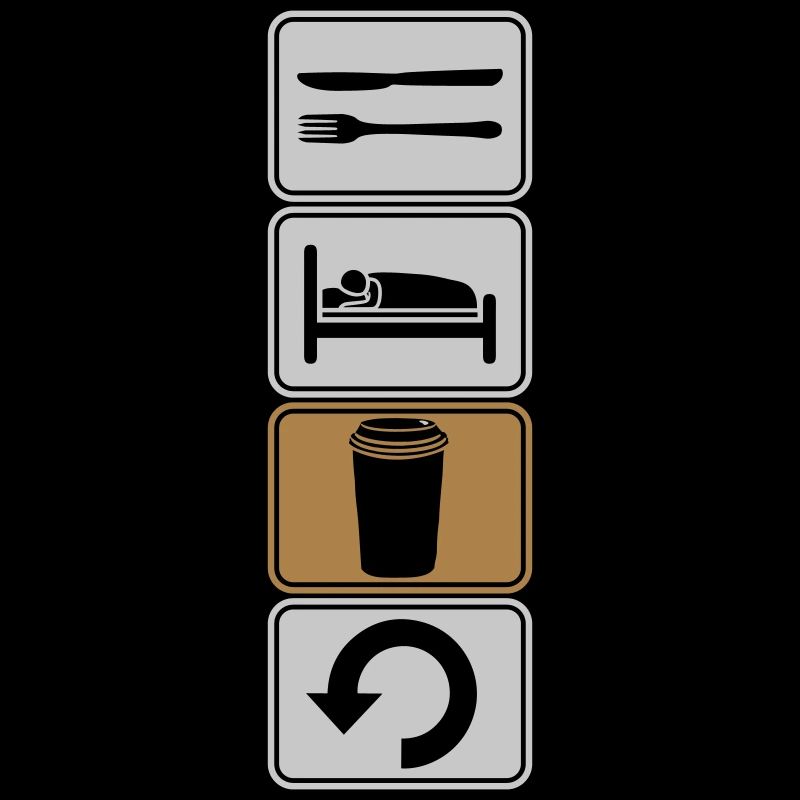 café manger dormir répéter