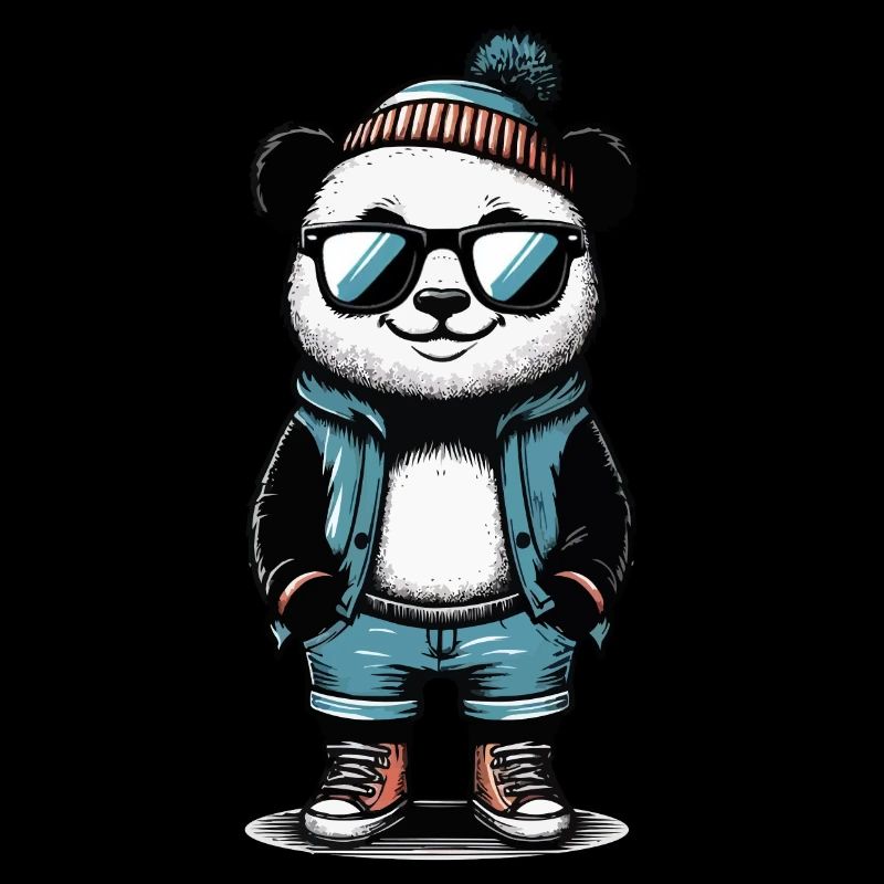 Panda cool avec des lunettes de soleil