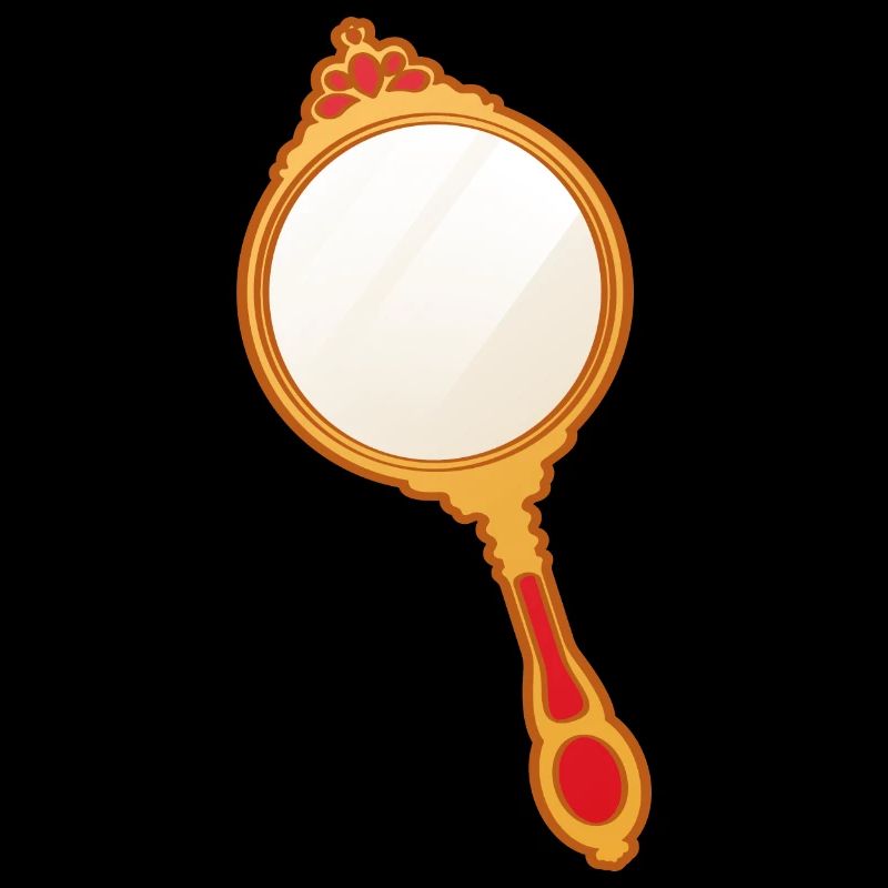 cute vector design vintage gold hand mirror