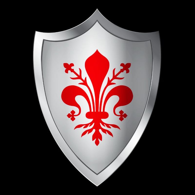Manteau de bouclier d'armes avec lys de Florence