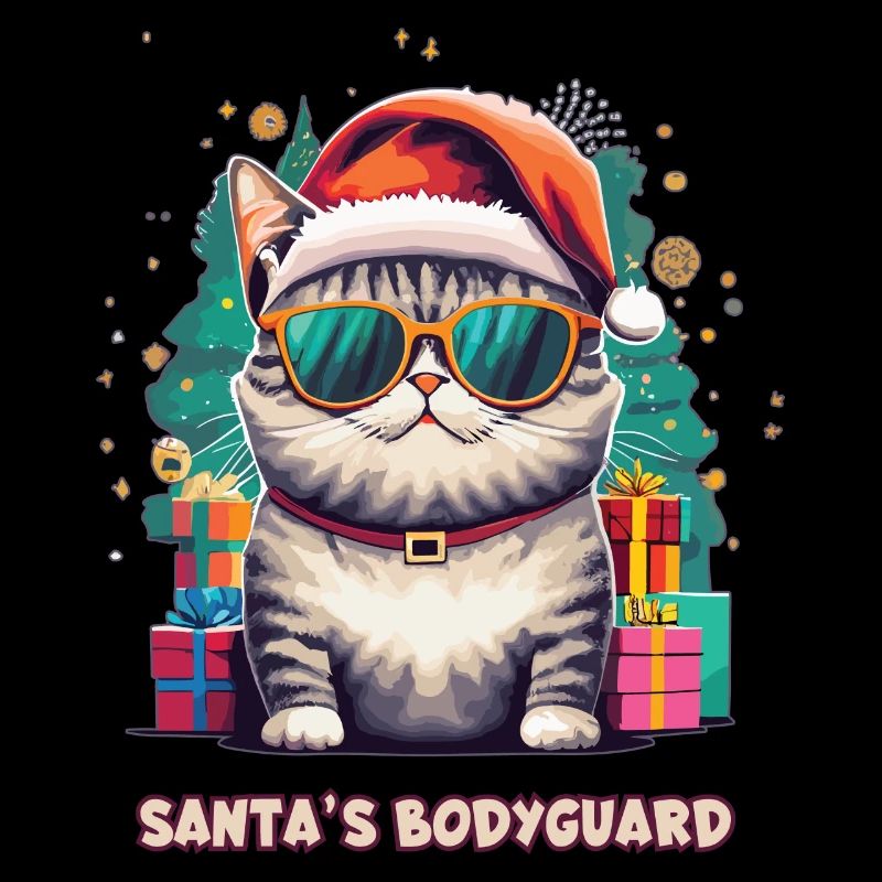 Le chat garde du corps du Père Noël