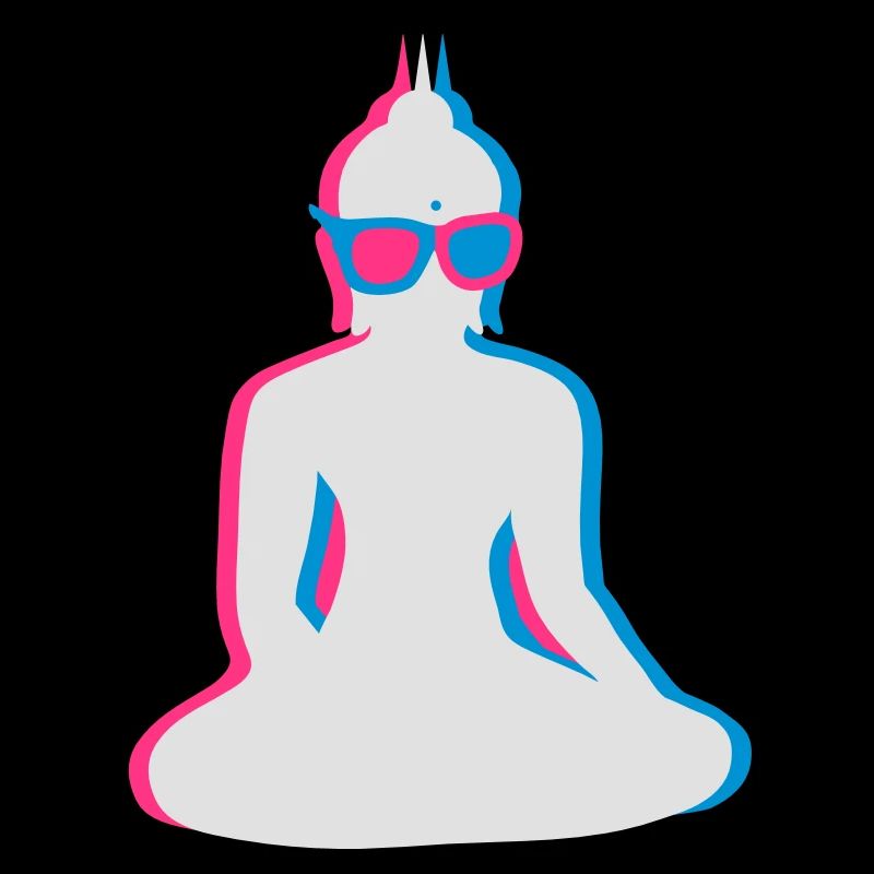 3D Bouddha avec lunettes 3D