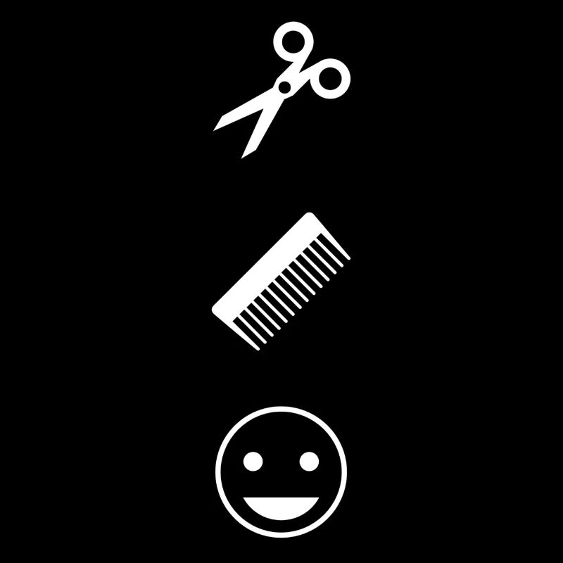 Schere, Kamm, Smiley