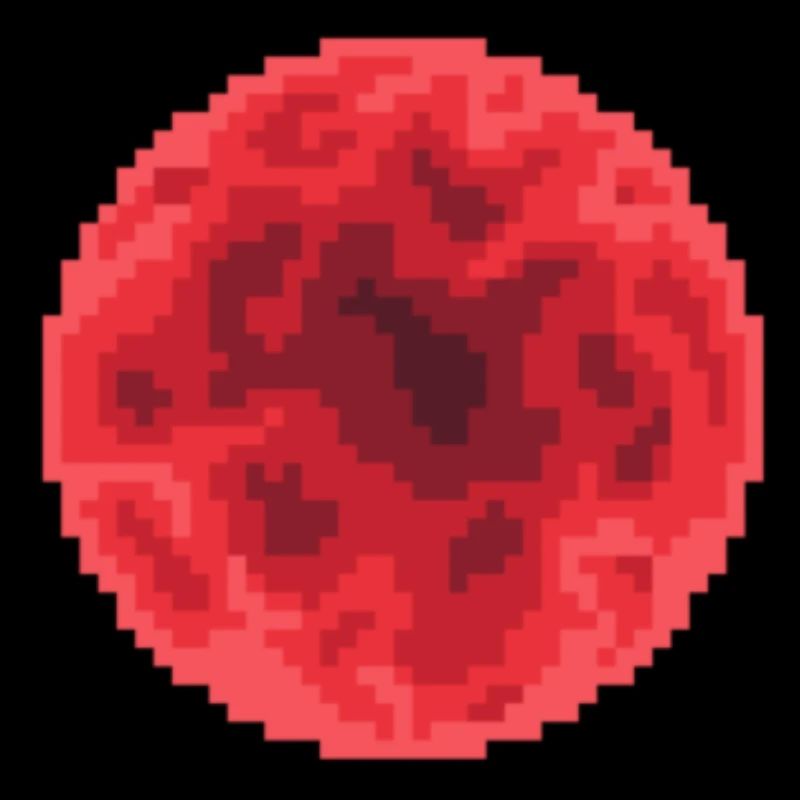 Pixel art de la lune rouge
