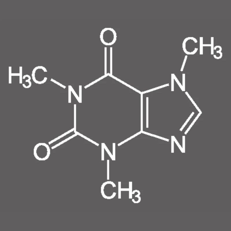 Molécule de café Formule structurelle chimique Centre blanc