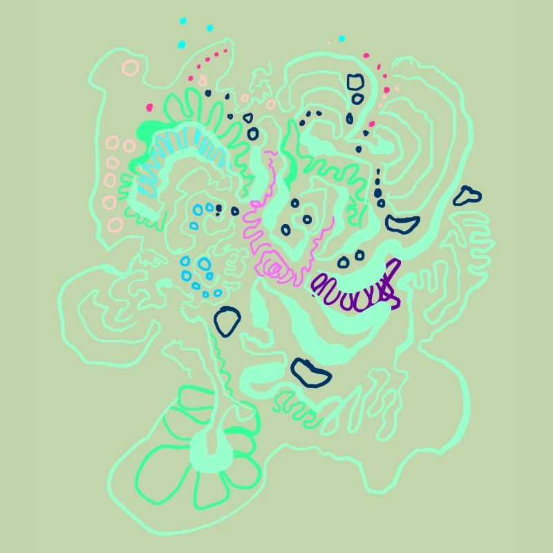 Coral Map / Floral Pattern