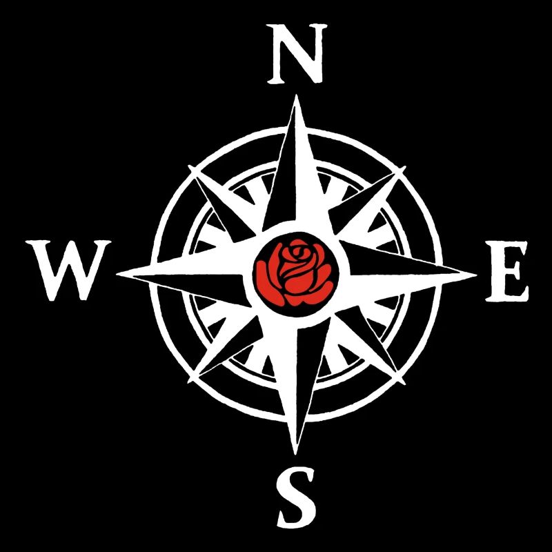 Nature and compass rose (white)