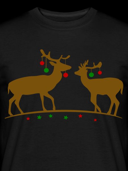 Hirsche mit Weihnachtskugeln