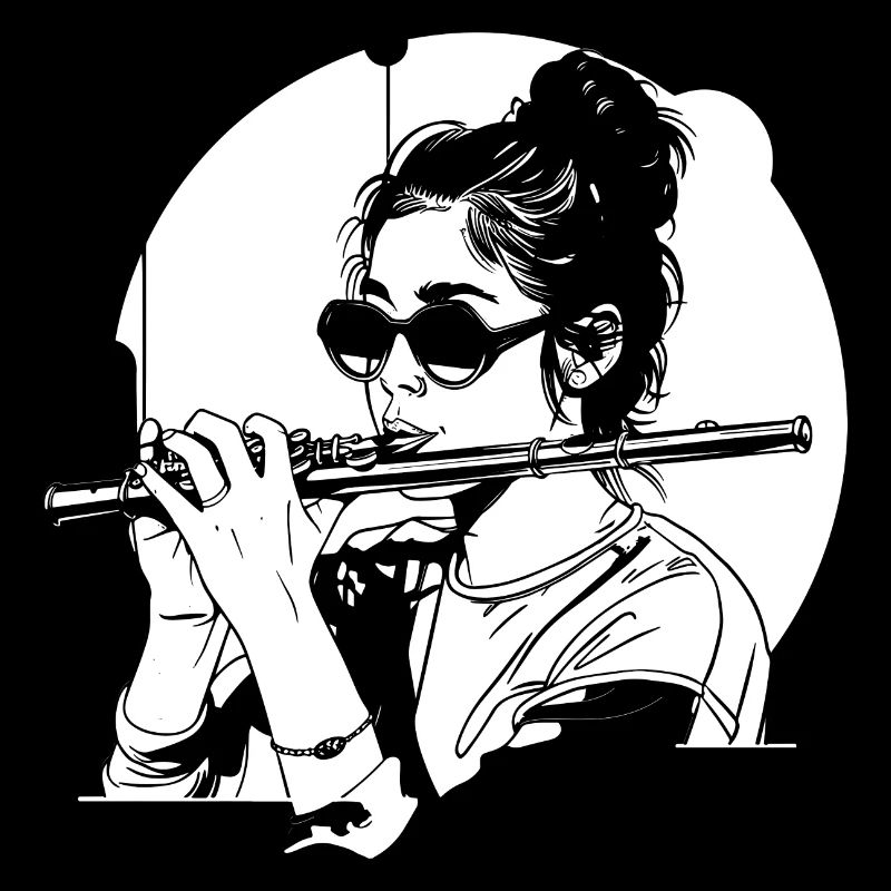 Drawing flutist