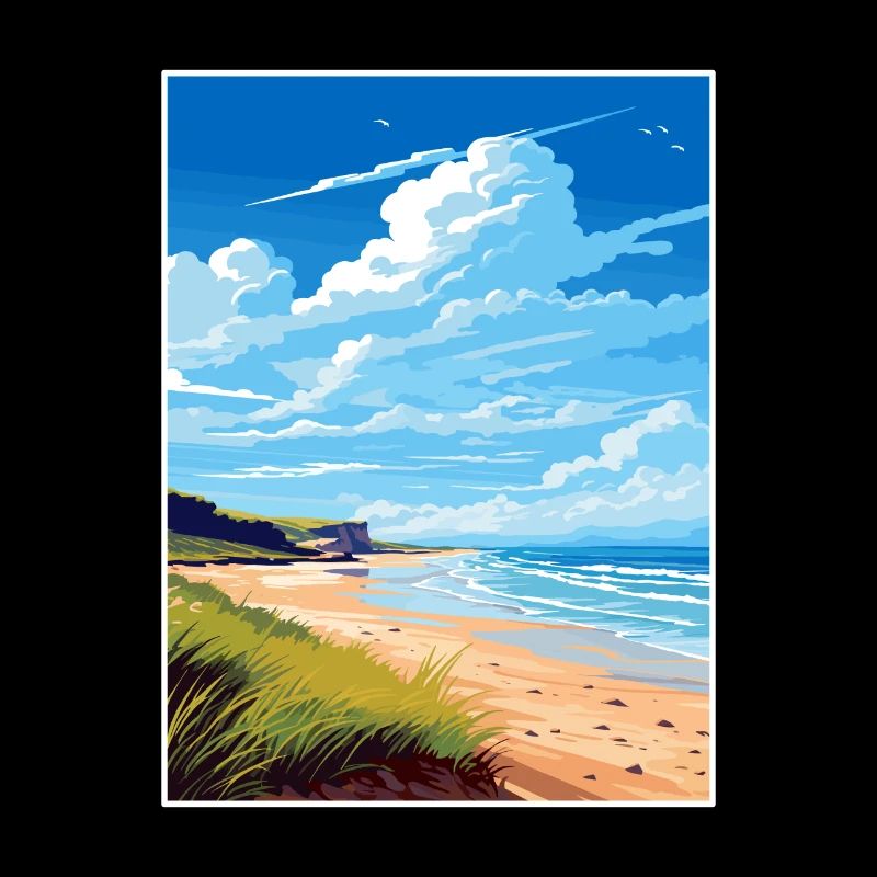 Péninsule de Gower Aonb Affiche de voyage Souvenir WPA