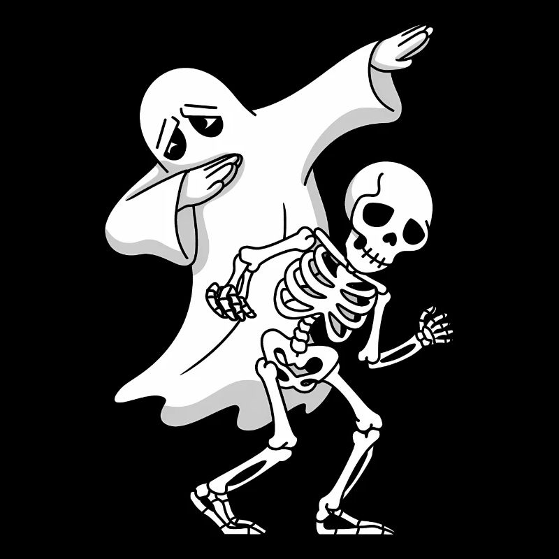 Dabbing Ghost Skeleton Halloween Spooky Gift