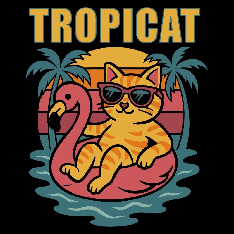 TROPICAT - Conception amusante de chat d’été