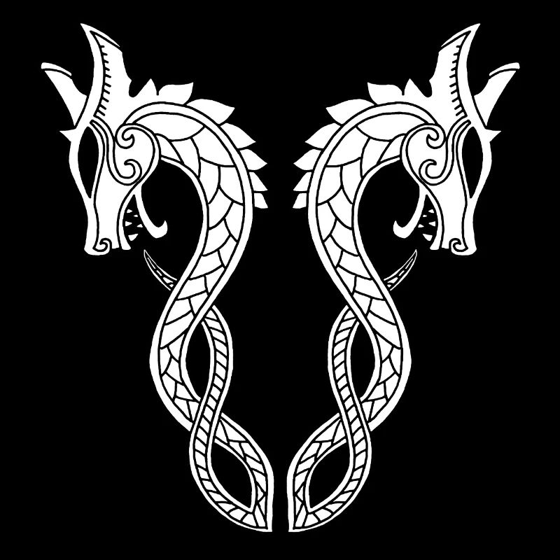 Weißer Drache mit zwei Köpfen