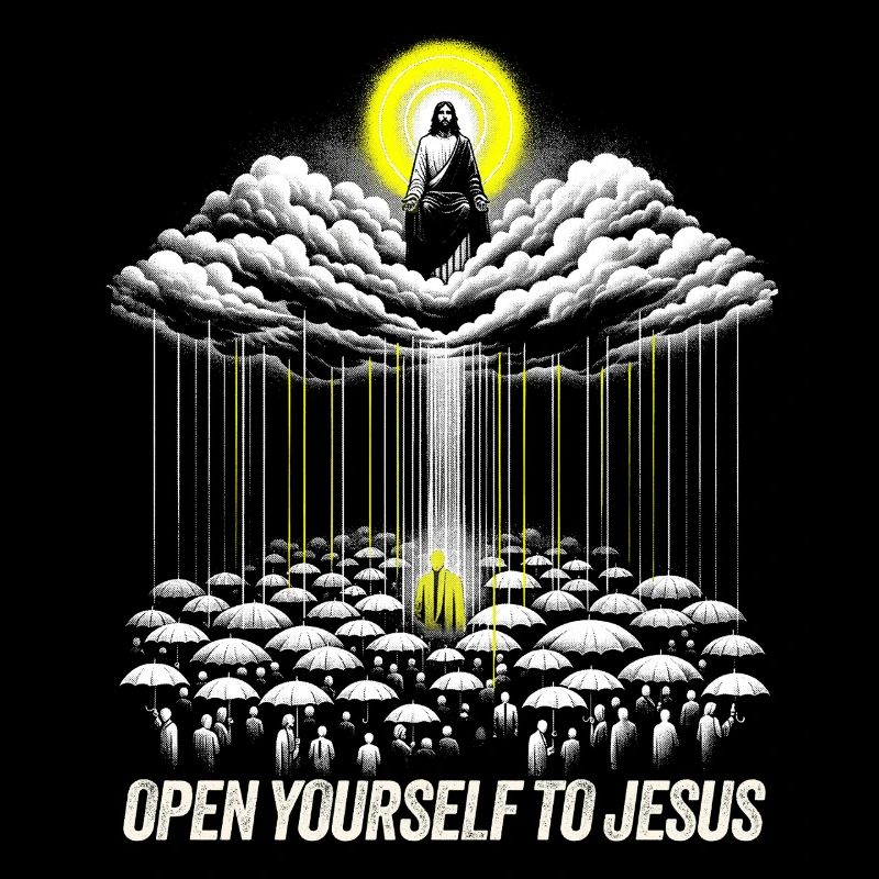 Révélation céleste avec Jésus et le public