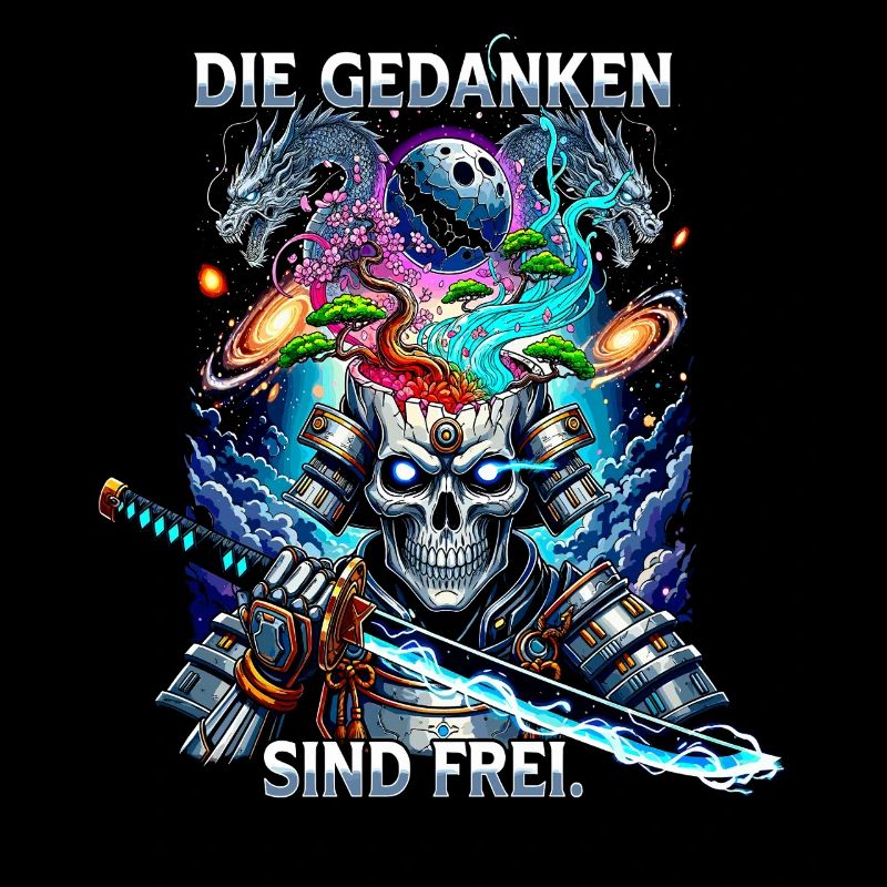 Thoughts Are Free Skull Samurai