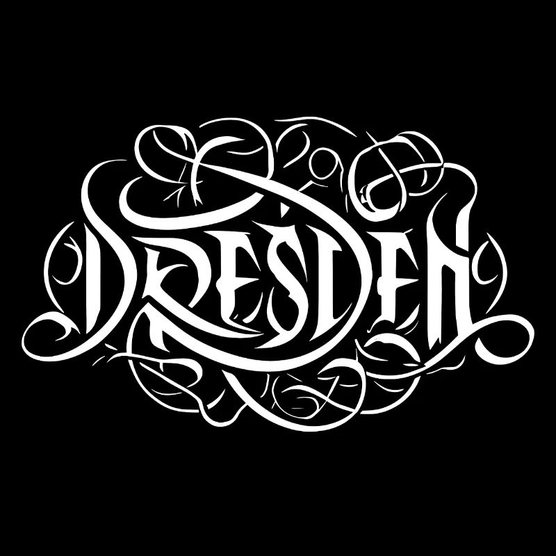 Dresden heavy metal headbanger typography