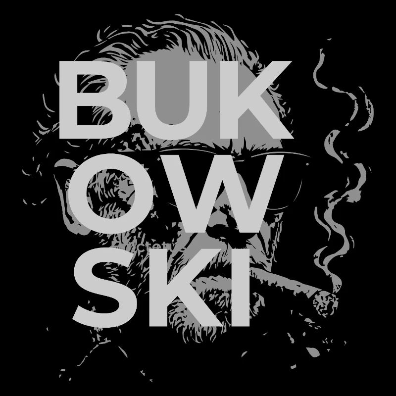 Charles Bukowski raucht ein Zigarrenporträt
