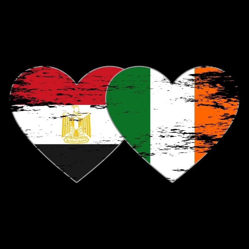 Egypte Irlande Drapeau Coeur Utilisé