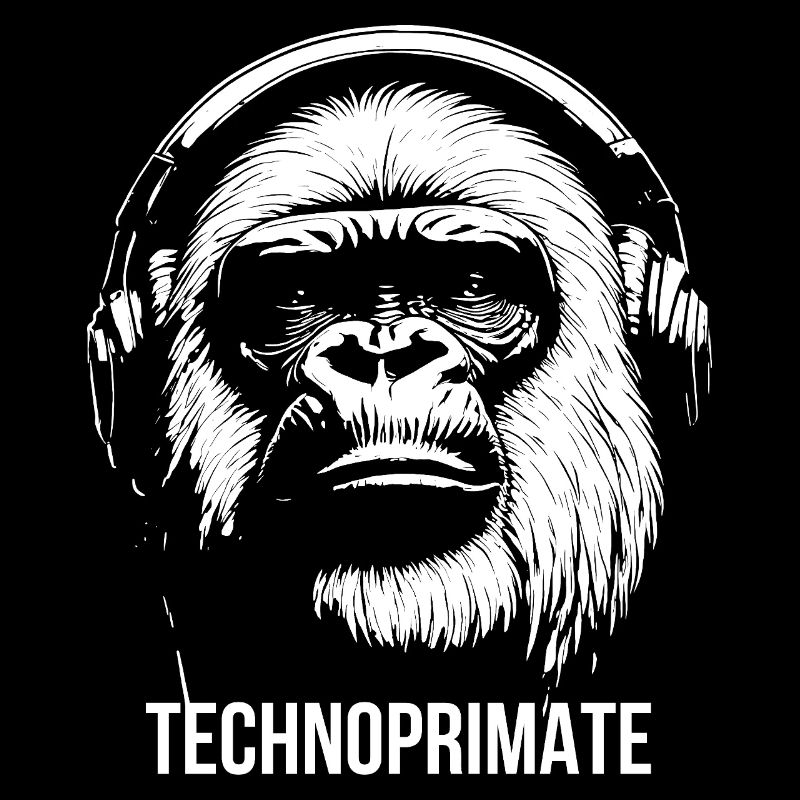 Techno Primate Kopfhörer Ape Art # 4 Weiß