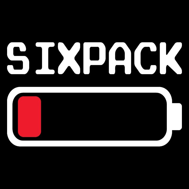 Six-pack – Fun outfit with a low battery