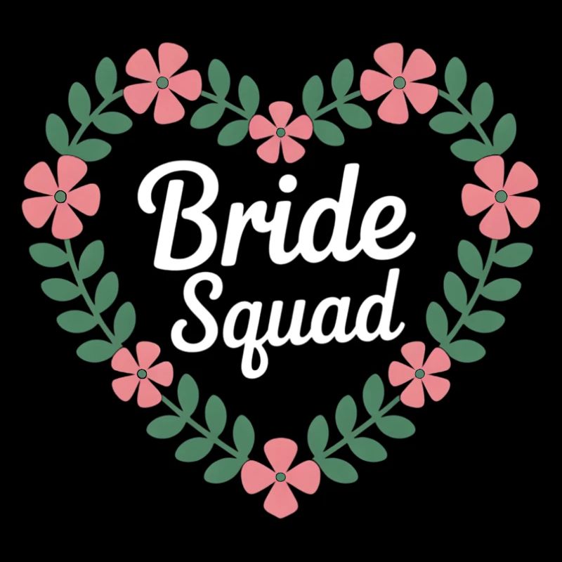 Bride Squad Flower Heart