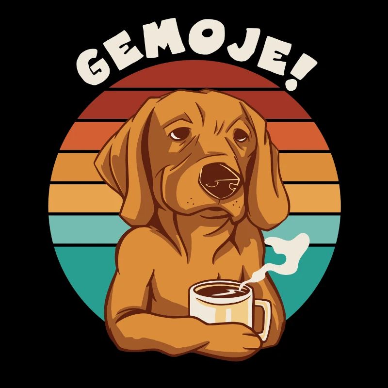 GEMOJE Hessischer Spruch Hund Kaffee Gassi
