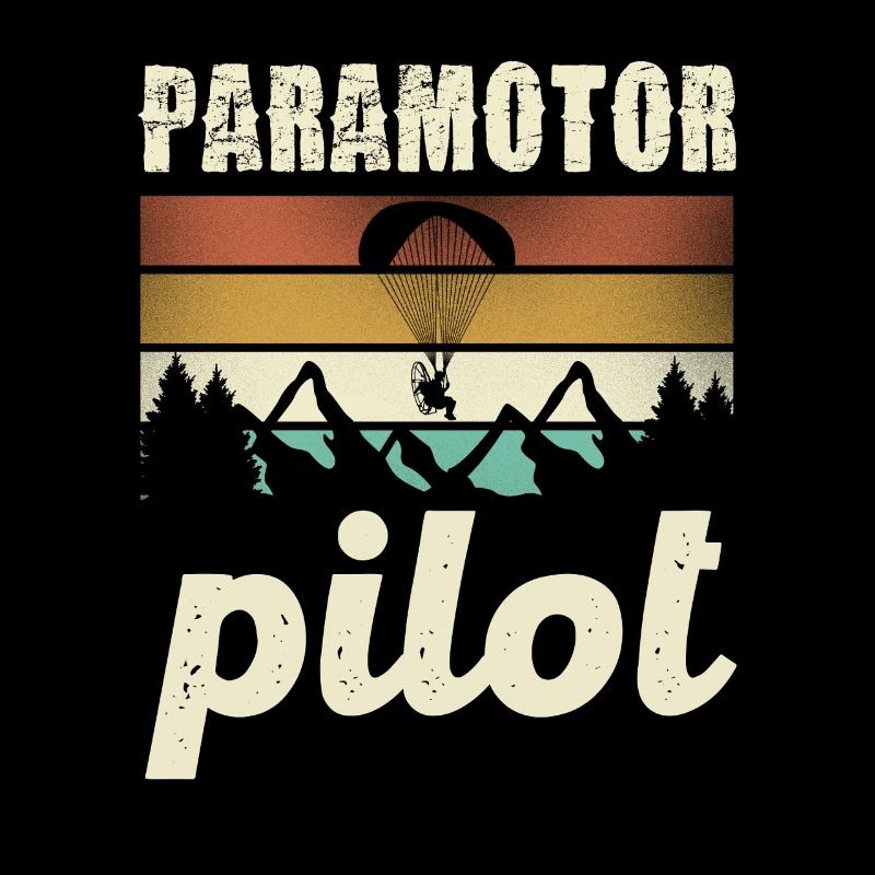 Paramotor Pilot Retro Sunset