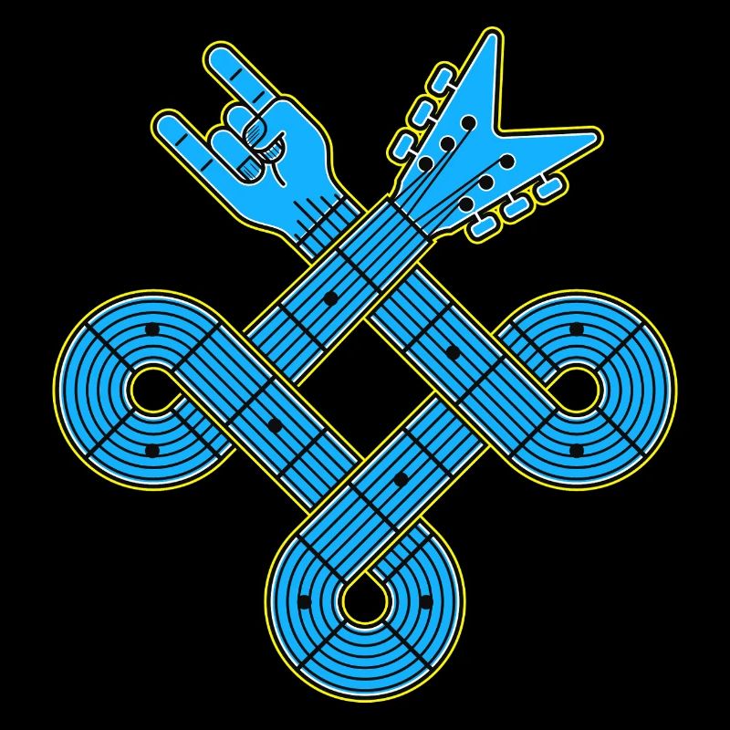 Neon Blue Guitar Knot Emblem