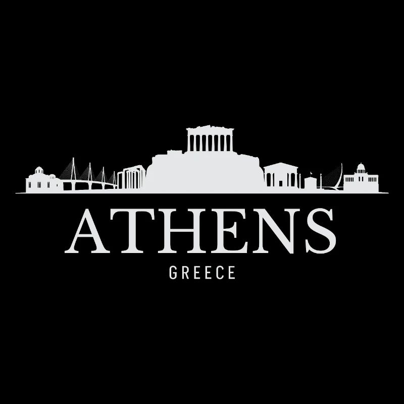 Silhouette d’Athènes, Grèce d’Athènes