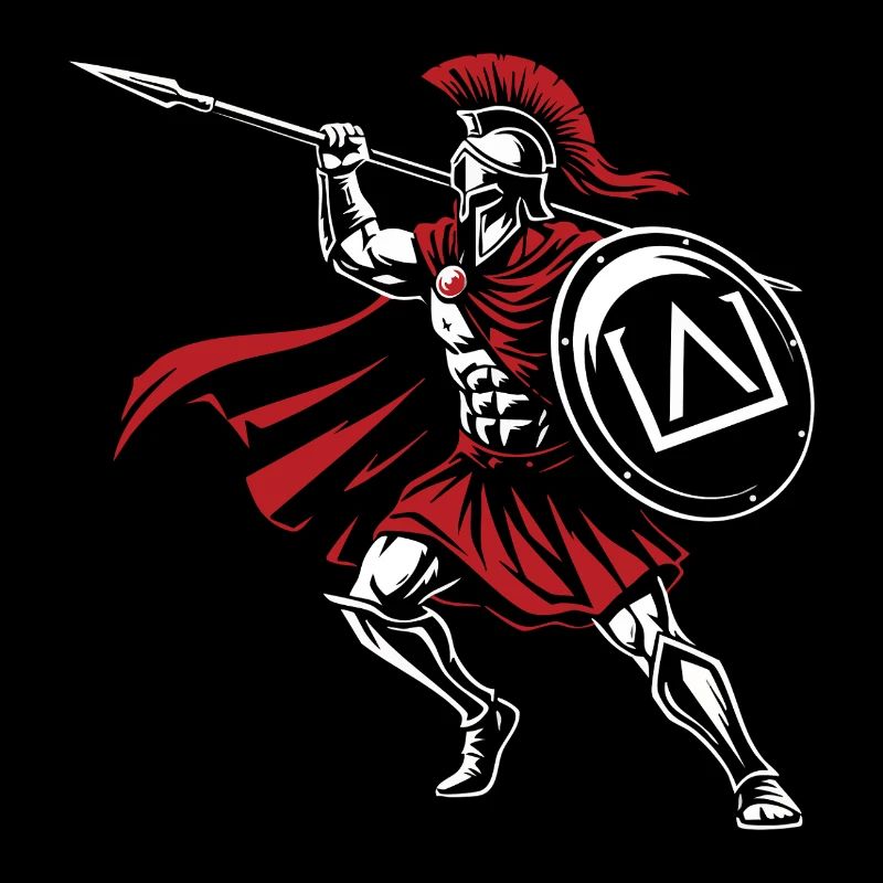 Spartan Spear Attack Mascot Spartan Spear