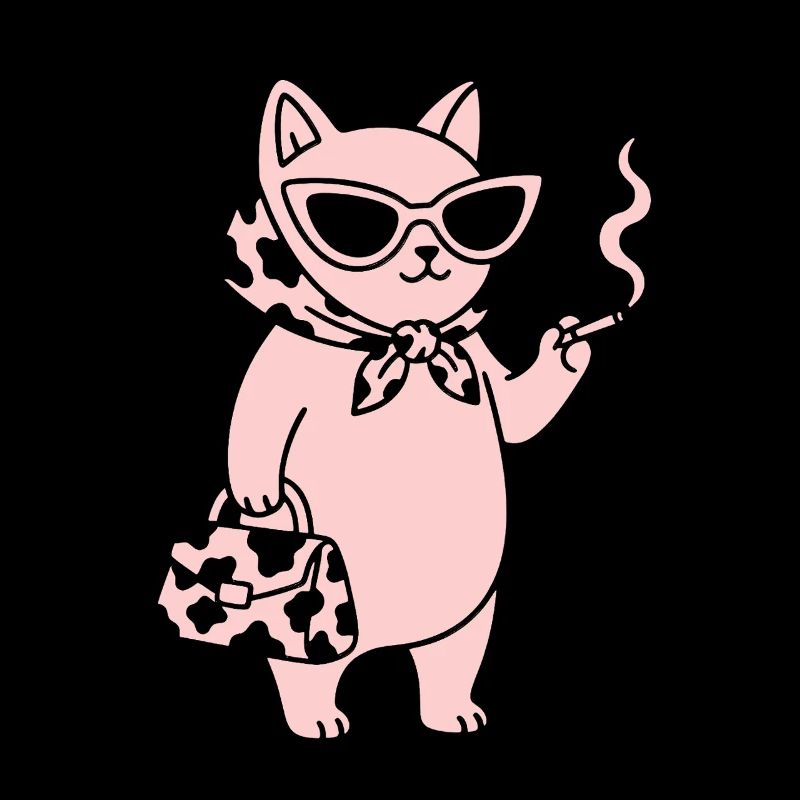 Rosa Katze mit Sonnenbrille