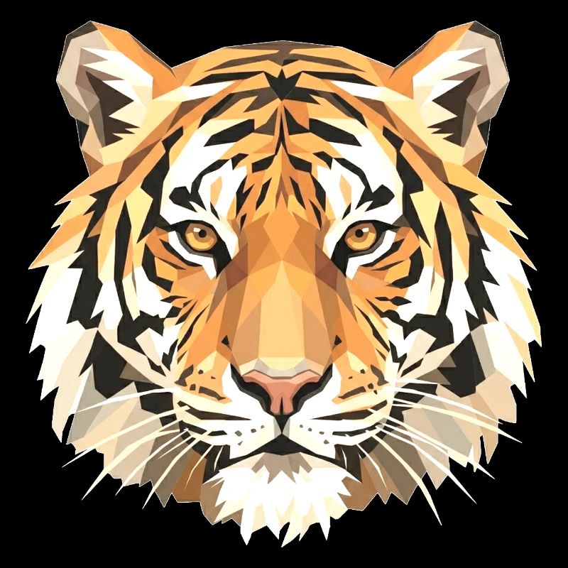 Geometrischer Tiger Kopf Kunstprint