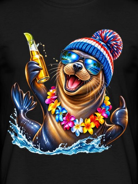 Seelöwe mit Bier