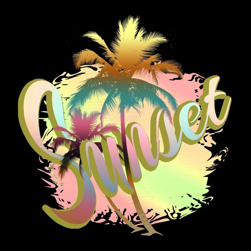 Sun, palm trees and holidays - Sunset