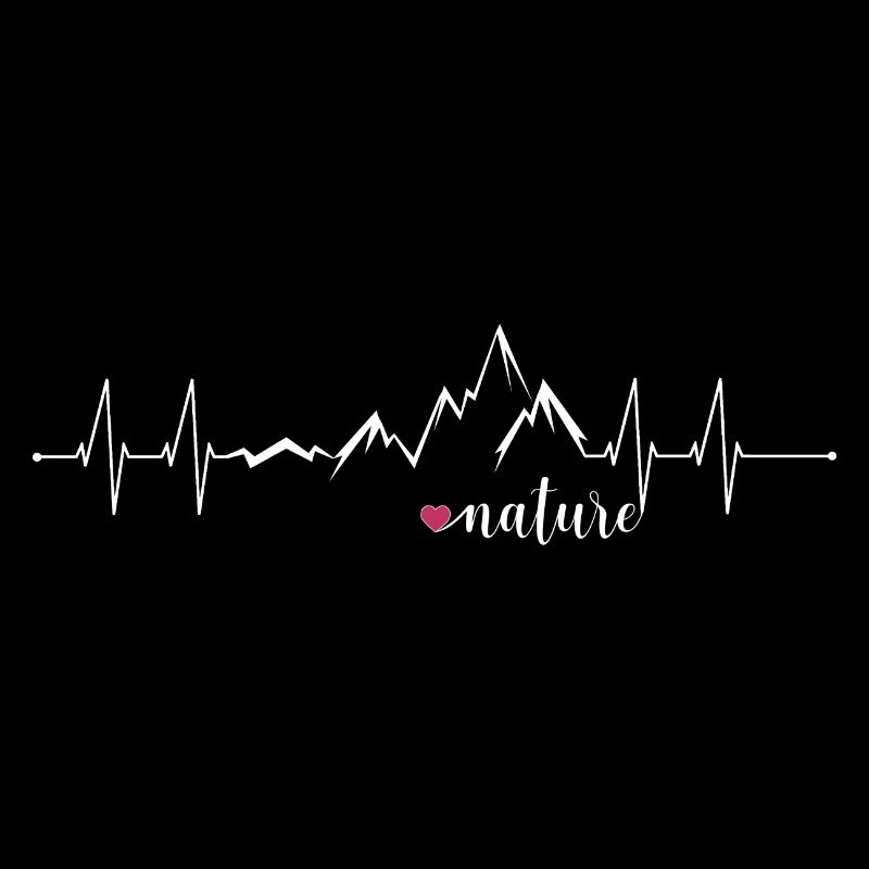 Liebe Natur Berge Herzfrequenz EKG - Grafikdesign
