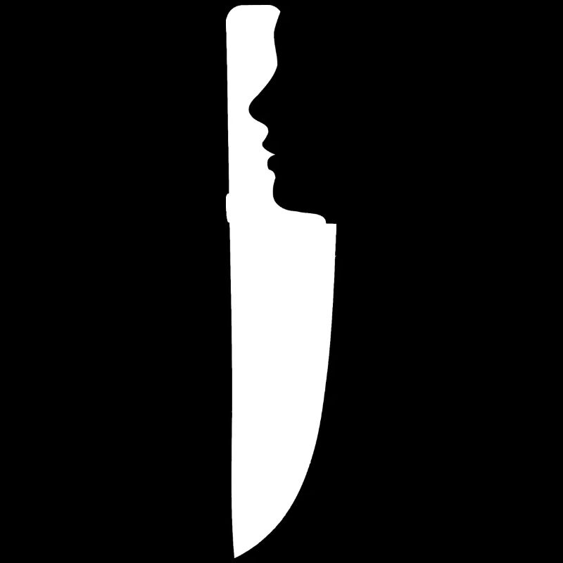 Illusion d’un couteau avec un visage dans le manche