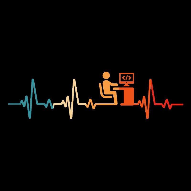 Programmer Retro Heartbeat Computer Scientist code