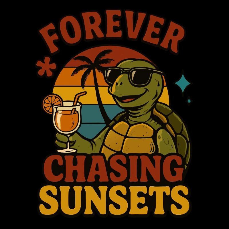 Forever Chasing Sunsets Schildkröte