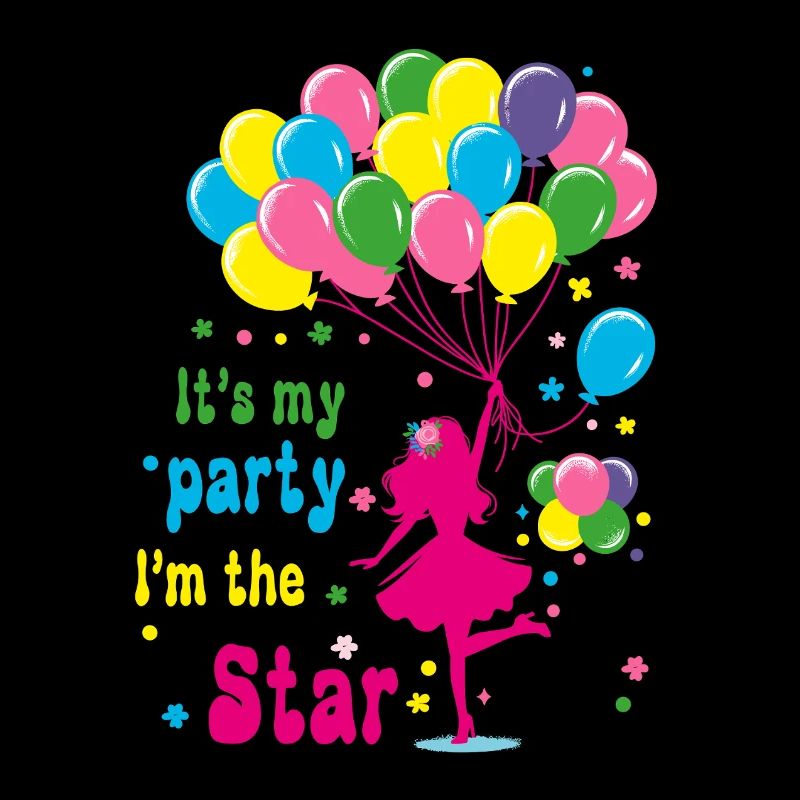 Feierliches Mädchen mit Luftballons Design