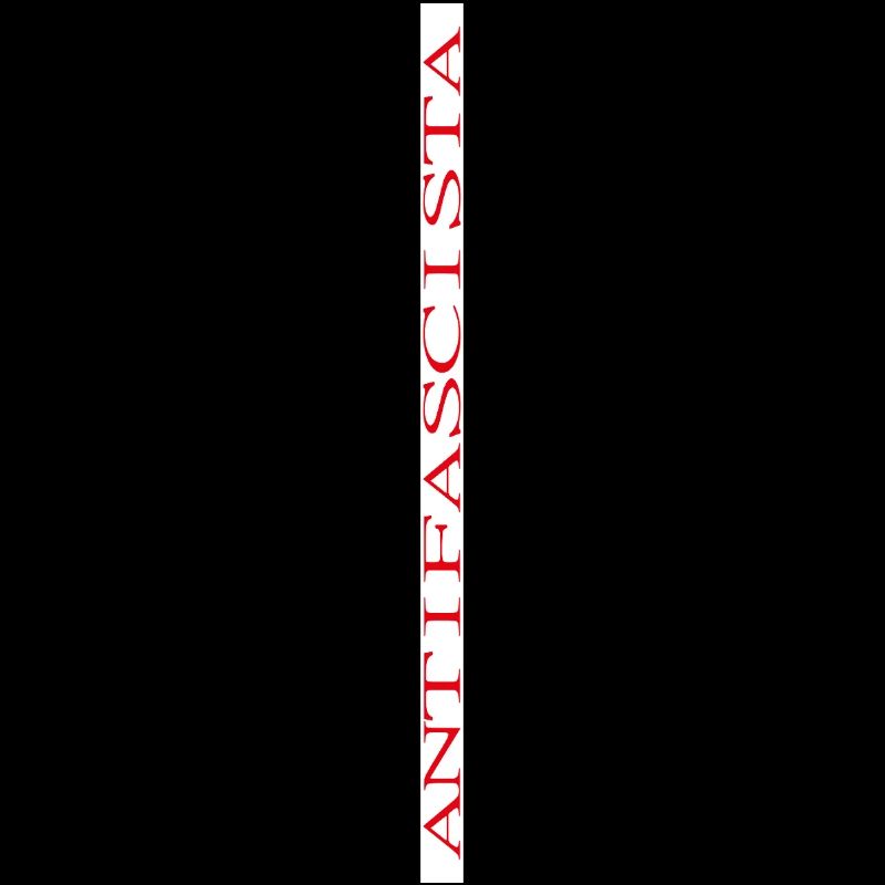 Lettrage antifasciste sur fond blanc vertical