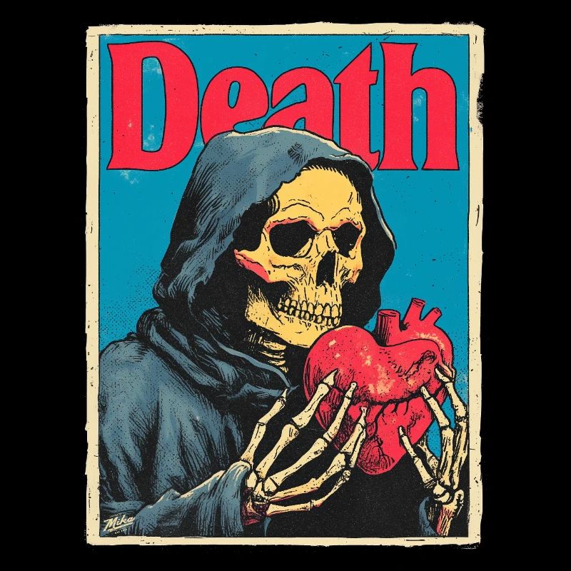 Mort avec le squelette du cœur