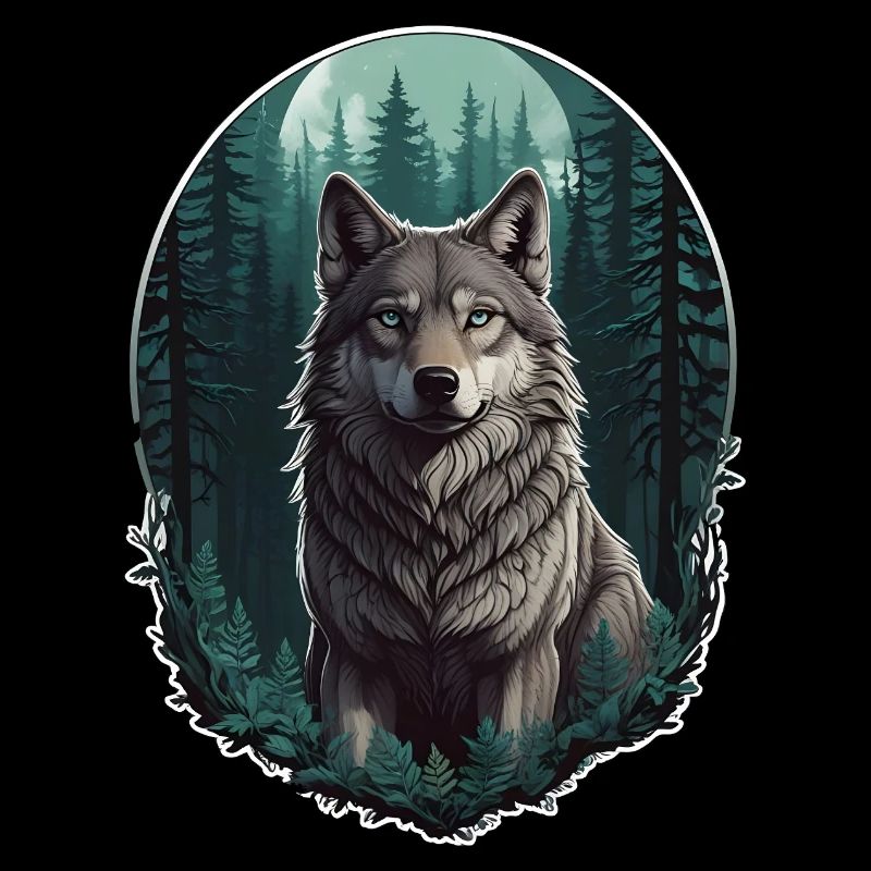 Loup au clair de lune
