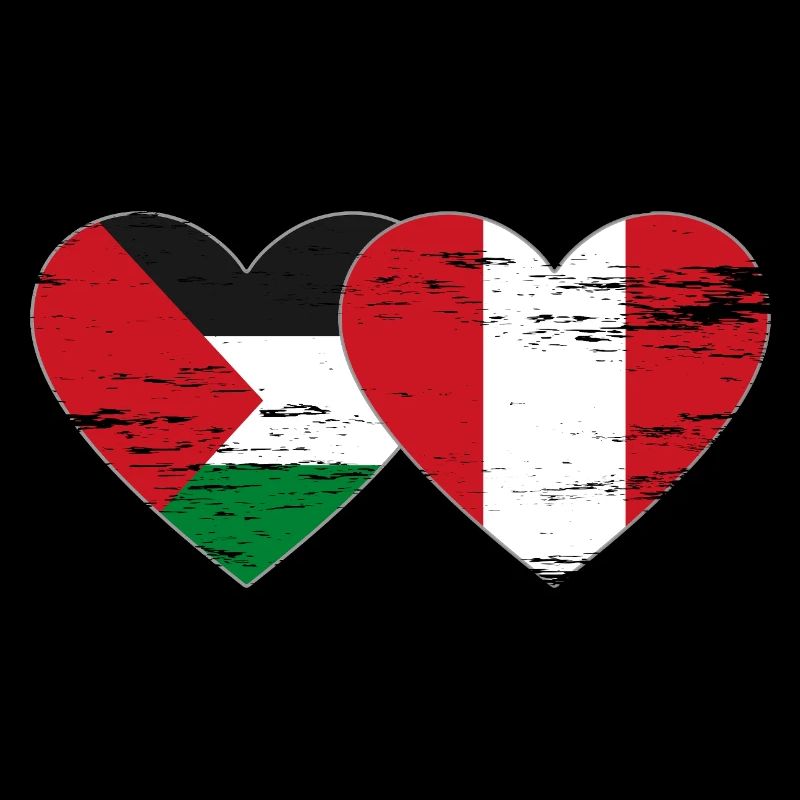 Drapeau de la Palestine Pérou coeur utilisé